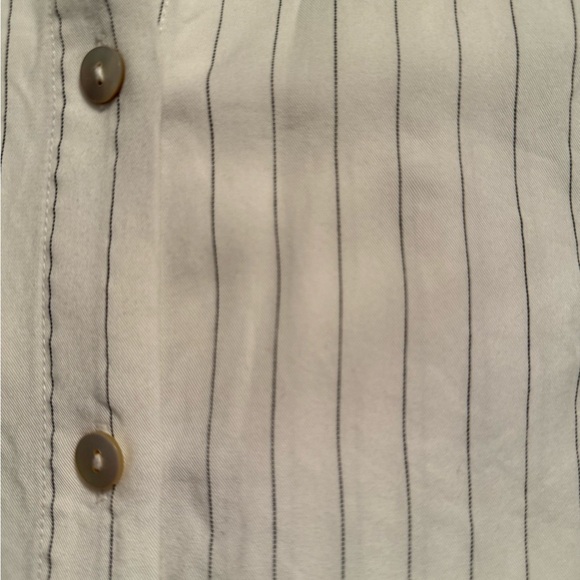 H&M Black/White Oversized Pinstripe Button-Down Shirt Wide Cuffs Size L EUC - Picture 6 of 12